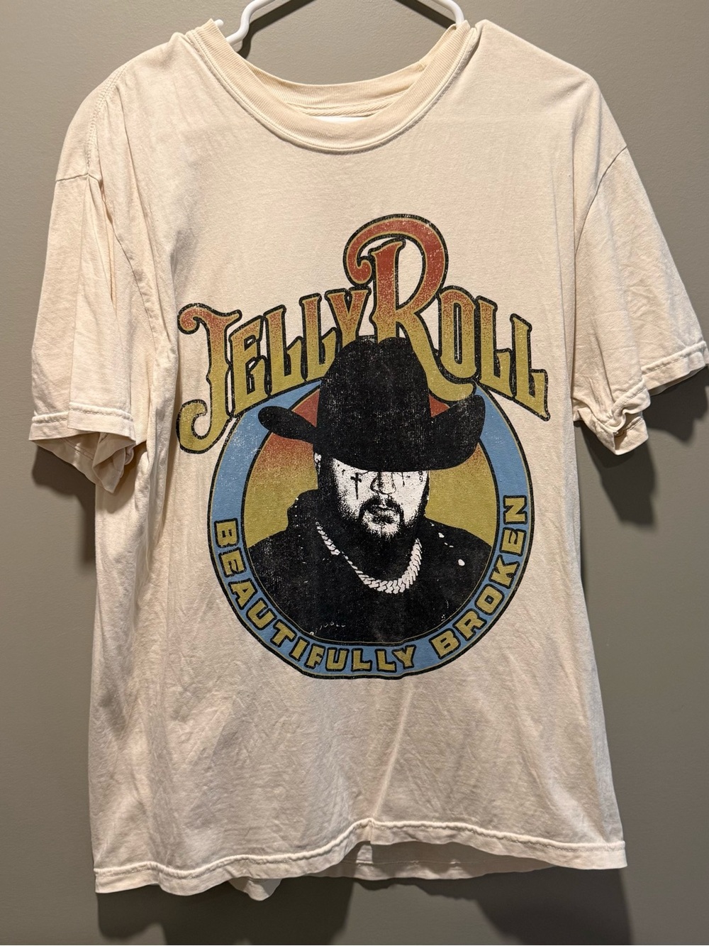 Comfort Colors Cream "Jelly Roll - Beautifully Broken" Graphic Tee